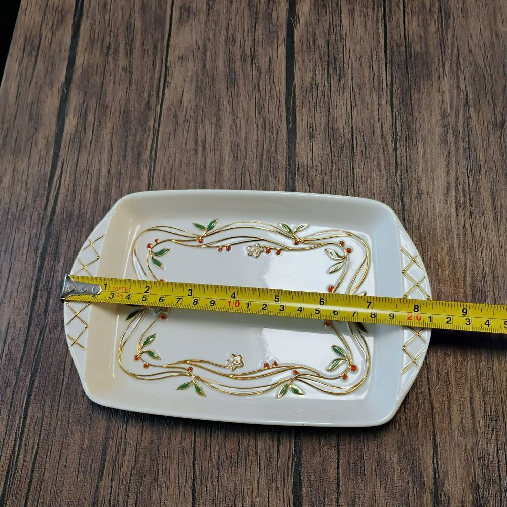 Lenox Frosted Berries Small Tray 8" With Gold & Enamel Accents - Picture 4 of 5